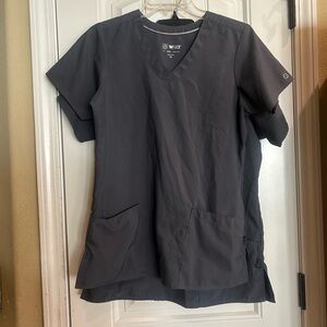 WonderWink W123 Grey Women's Basic V-Neck Scrub Top Set of 2
